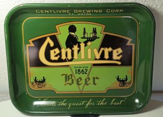1930s Centlivre Brewing Company Beer Tray Rectangle Ft Wayne In