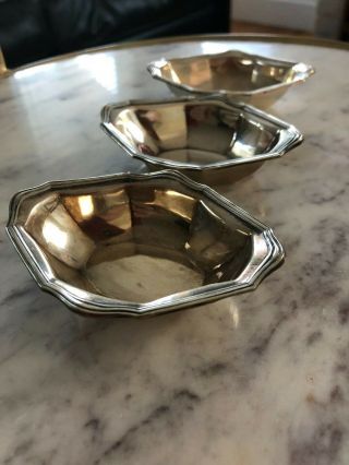 Vintage Birks Small Individual Sterling Silver Nut Candy Salt Dish Set Of 3