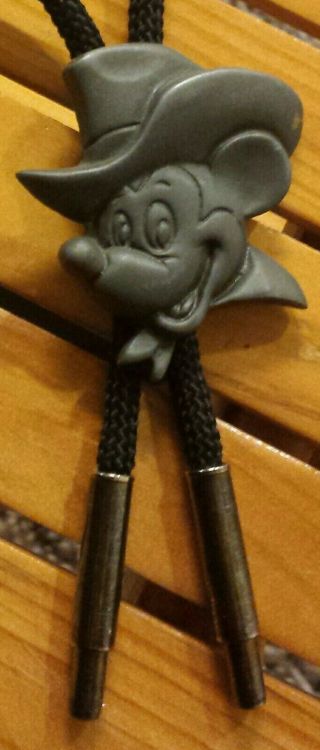 Walt Disney Cowboy Mickey Mouse Bolo Tie Pewter