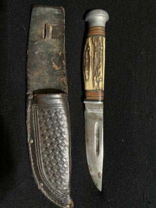 Vintage Case Xx Cody Fixed Blade Knife With Leather Sheath