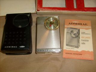 Vintage Admiral Transistor Radio - Retro - Model Y2413gp With Case And Booklet