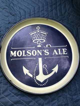 Molson Ale Porcelain Enamel 12” Beer Tray Canada