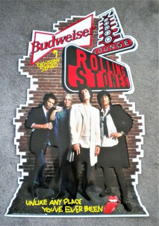 1994 Budweiser Rolling Stones Voodoo Lounge Tour Embossed Tin Sign