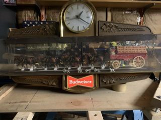 Vintage Budweiser Bar Clock - World Champion Clydesdale Team. 3