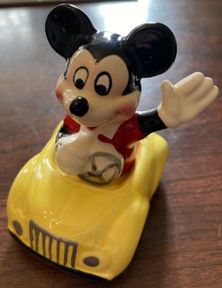Applause Disney Mickey Mouse & Car Salt & Pepper Shakers