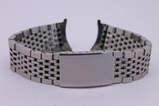 Vintage Kreisler Stelux Men Steel Wrist Watch Band Bracelet Strap 17.  5mm Endlink
