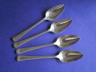 Set Four Art Deco Sterling Silver Grapefruit Spoons