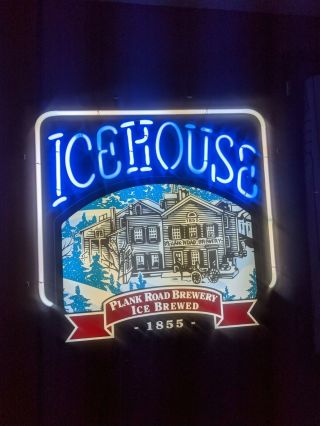 Miller Icehouse Beer Neon Sign Bar Display 21 " X 21 " X 6 " Usa