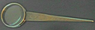 Antique Sterling Silver Letter Opener With Magnifying Glass 12 "