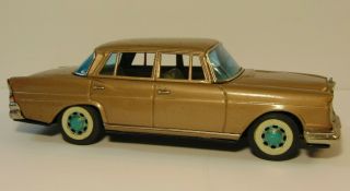 Vintage 1960s Mercedes - Benz 220 Bandai Friction Powered Tin Toy Japan Japanese