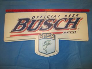 Hanging Busch Beer Bass Sign 34” X 18” Molded Plastic 2004 Two Sided