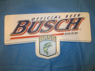 Hanging Busch Beer BASS Sign 34” X 18” Molded Plastic 2004 Two Sided 2