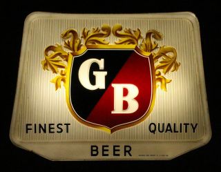 Gb Griesedieck Bros.  Brewery Lighted Hanging Beer Sign St.  Louis Missouri Mo Old