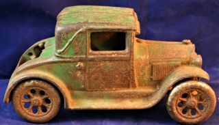 Vintage Green Arcade Cast Iron Car 106 Ford Model A Coupe.