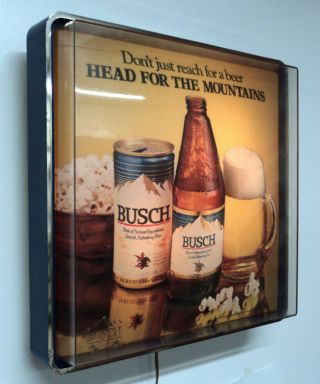 Busch Beer Head For The Mountains Advertising Bar Light Sign A Beauty