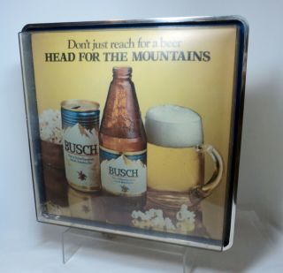 Busch Beer HEAD FOR THE MOUNTAINS Advertising Bar Light Sign A Beauty 3