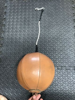 Vintage Early Leather Boxing Speed Bag Globe Inflatable