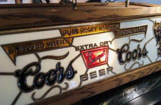 Vintage Coors Banquet Beer Breweriana Stain Glass Pool Billiard Light