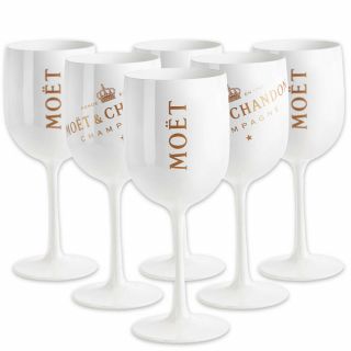 Moet & Chandon White Ice Imperial Acrylic Champagne Glasses - Set Of 6