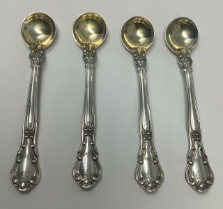 4 Gorham Chantilly Sterling Silver Salt Spoons 2 3/4 " X 9/16 " (24.  64g)
