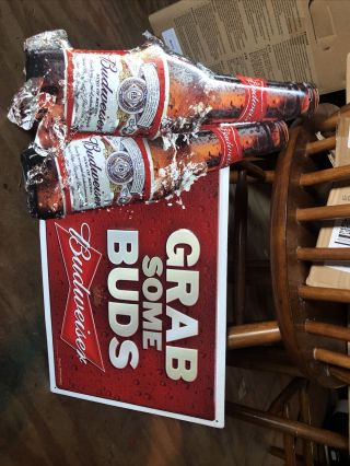 Budweiser Grab Some Buds Metal Sign