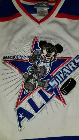 Mickey Mouse All Stars Sz Large Hockey Jersey 28 Walt Disney World Usa