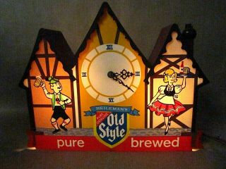 Vintage 1950s Old Style Beer Chalet Clock Light Up Bar Sign - Missing Parts/works