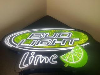2008 Bud Light Lime Opti - Neon Led Bar Sign Adapter Dimmable Man Cave