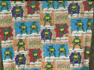 Vintage Teenage Mutant Ninja Turtles Flat Twin Sheet Light Fabric Craft 1988
