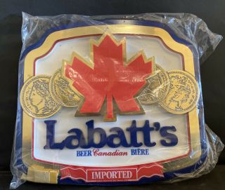 Old Stock Vintage Labatts Plastic Canadian Beer Advertising 3d Wall Plaque