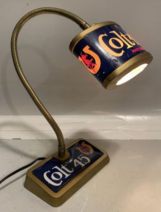 Vintage Colt 45 Malt Liquor Beer Light Up Desk Lamp Back Bar Cash Register Sign