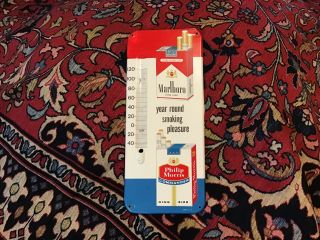 Vintage Marlboro/phillip Morris Cigarettes Advertising Thermometer Xlnt