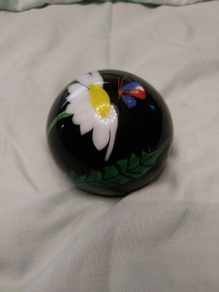 Vintage Signed Orient And Flume Art Glass Paperweight,  1983