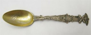 Vintage Sterling Silver " Denver " Grand Army Of The Republic Souvenir Spoon