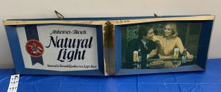 Anheuser Busch Brewery Natural Light Bar 1977 Vintage Hanging Lighted Beer Sign