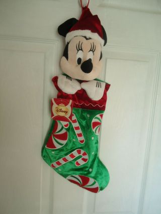 Disney Mickey Mouse Christmas Stocking Plush Stuffed Head 20  H With Tag
