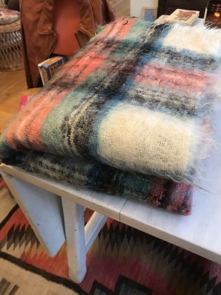 Vintage Hudson Bay Mohair Blanket Scotland Dress Stewart Tartan Plaid 50x63 " Wow