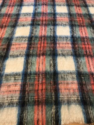 Vintage Hudson Bay Mohair Blanket Scotland Dress Stewart Tartan Plaid 50x63 