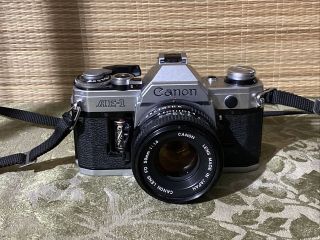 Vintage Canon Ae - 1 35mm Slr Camera With Canon 50mm Lens 1.  8