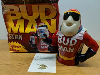 Vintage Budweiser Bud Man Ceramic Beer Stein 1993 Anheuser Busch