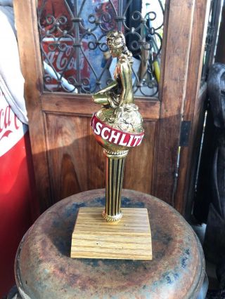 Vintage - NOS - Schlitz Golden Classic Gold Lady Globe Beer Tap Handle Box 3