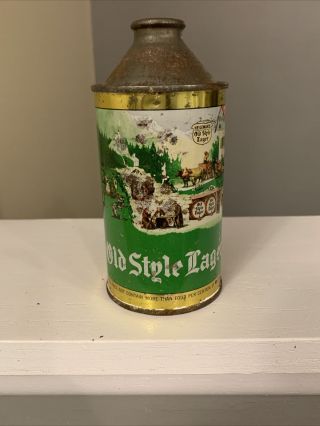 Old Style Lager Beer Can Cone Top - G.  Heileman Brewing Co. ,  Lacrosse,  Wisconsin