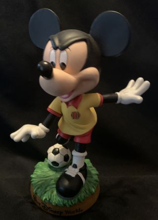 Walt Disney World Mickey Mouse Bobblehead Soccer Player Euc