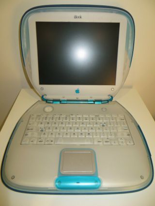 Vintage Blue Apple iBook G3 M2453 300MHz Clamshell Screen Laptop Computer 2