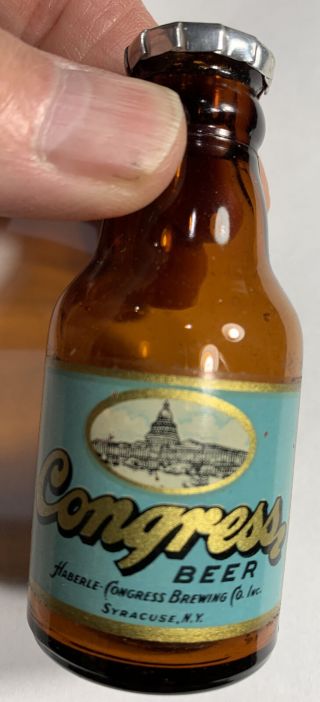 Congress Beer Mini Bottle Salt Pepper Shaker Syracuse York Steinie