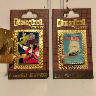 Peter Pan Captain Hook Columbia Disney Poster Pin Limited Edition Le Hinged Dlr