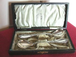 Vintage Cased Set Of 2 Spoons 830 Sterling Silver By David Andersen Norway.