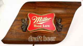 Vintage Miller High Life Beer Wall Light Lamp Sign Bar Decor