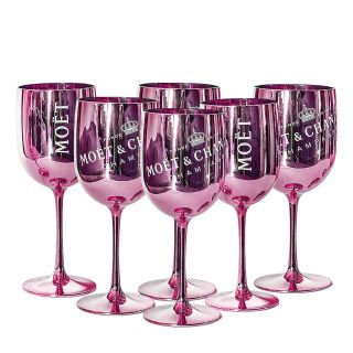 Moet & Chandon Pink Ice Imperial Acrylic Champagne Glasses - Set Of 6