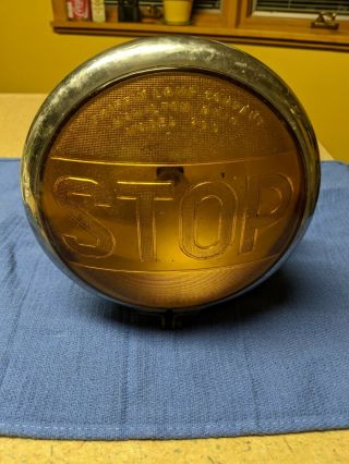 Vintage Glass Amber Lens (stop) Tail Light With Mount Bracket Attached,  Rat Rod